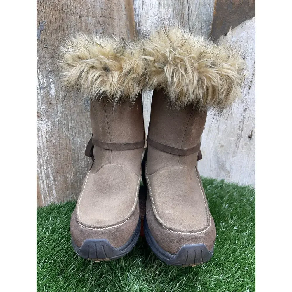 SOREL Northern Lights Brown Suede Winter Snow Boots Women's 9